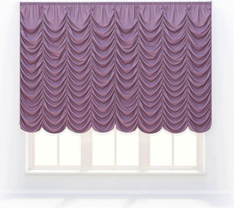 Французская штора «Кортин», ткань вельвет лиловый